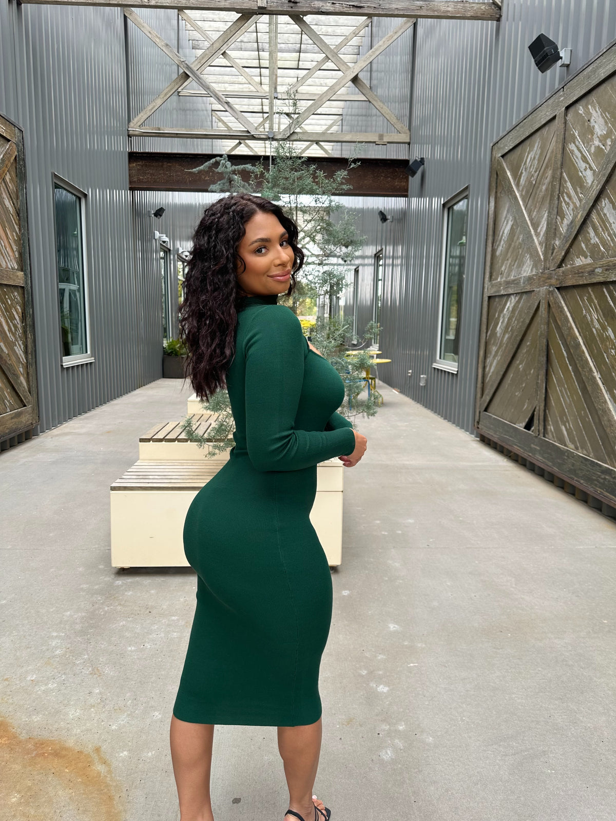 Angelica Emerald Green Midi Dress