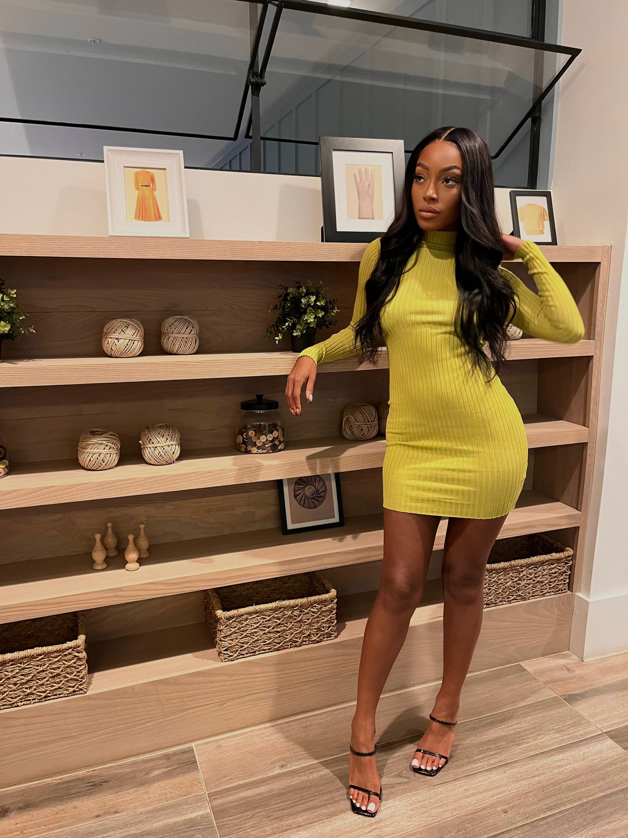 Sofia Pistachio Mini Dress