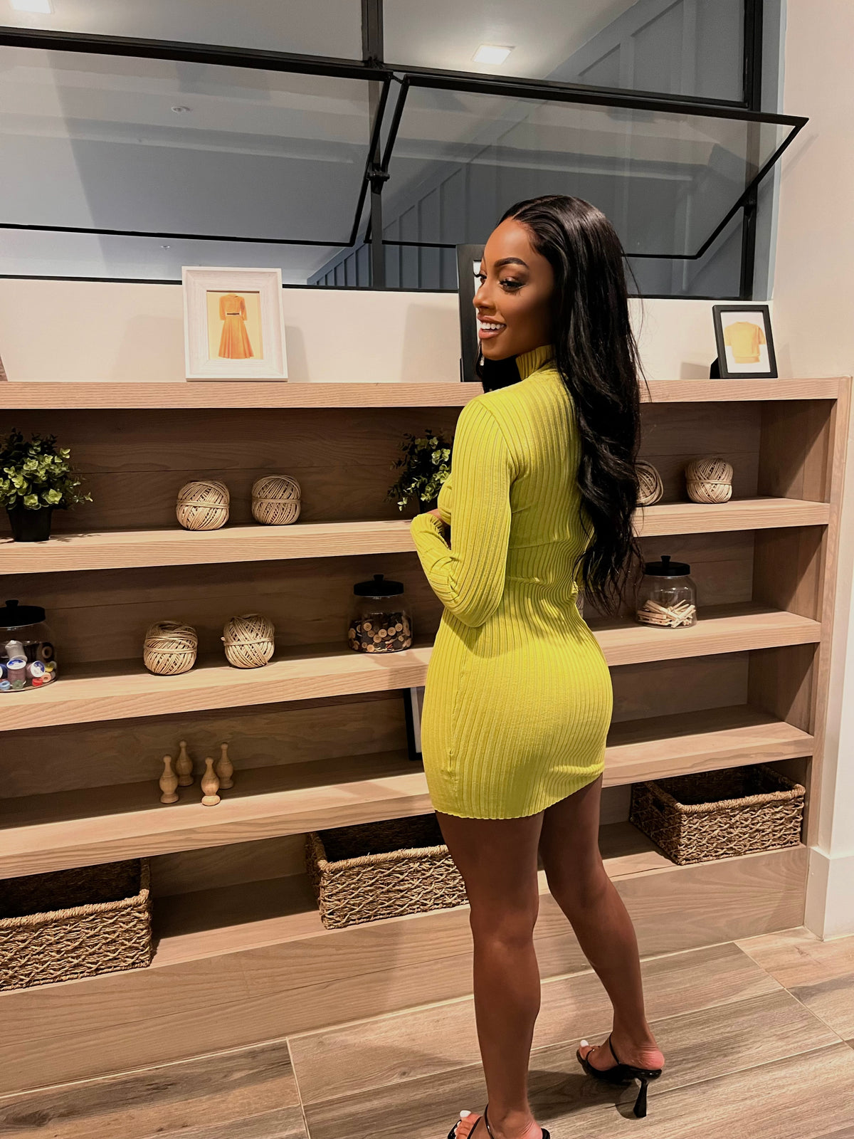Sofia Pistachio Mini Dress