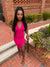 Bianca Hot Pink Button Down Midi Dress