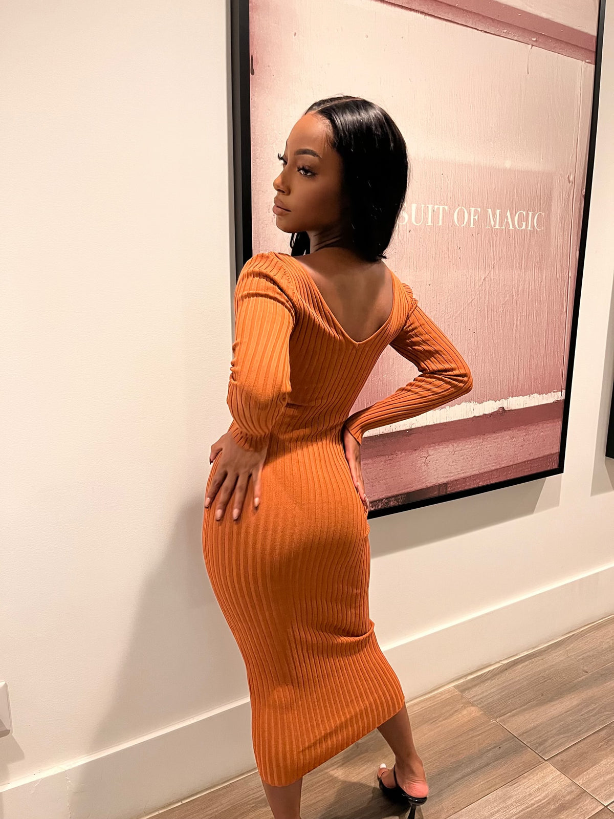 Alessia Ribbed Midi Dress