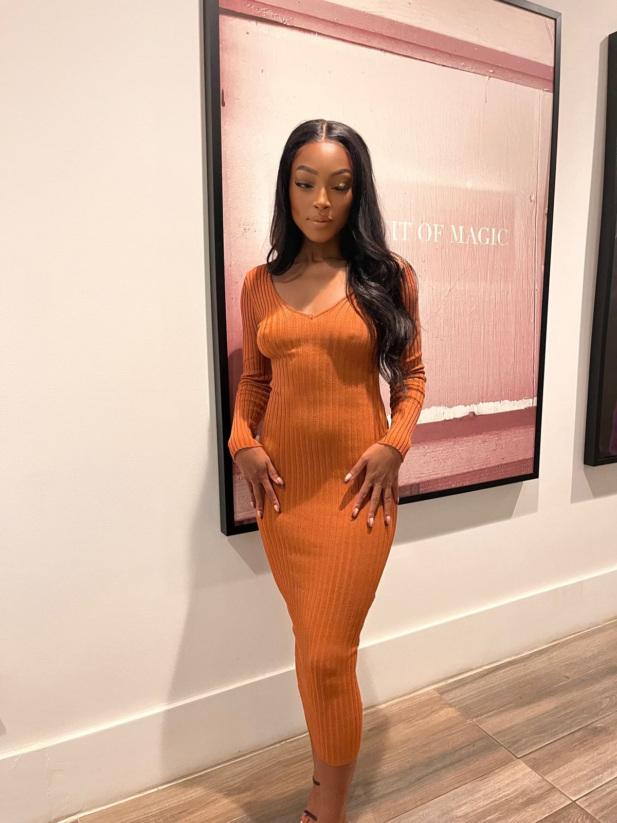 Alessia Ribbed Midi Dress