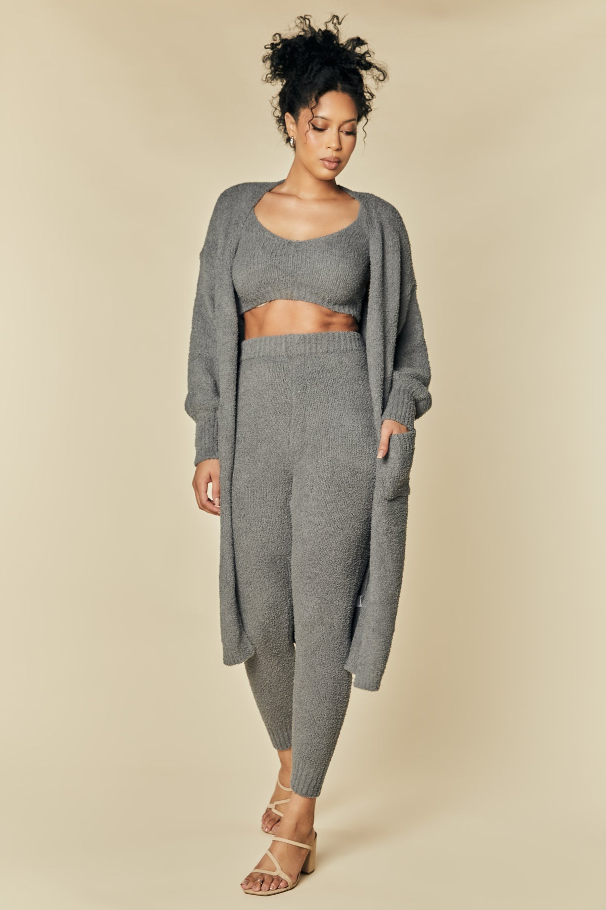 Claudia Cozy Grey 3-Piece Lounge Set