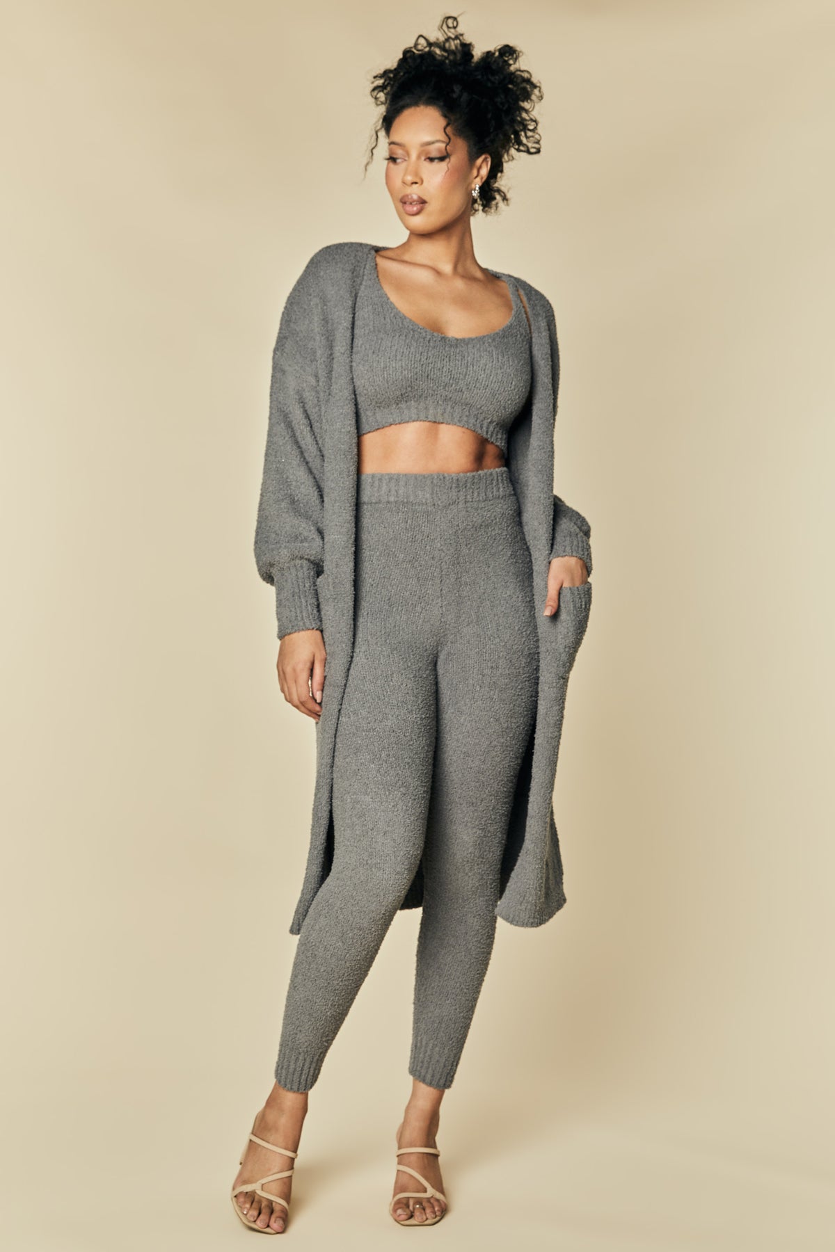 Claudia Cozy Grey 3-Piece Lounge Set