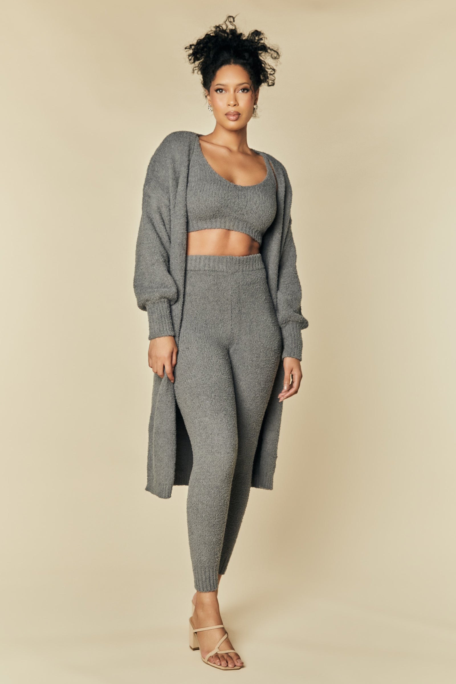 Claudia Cozy Grey 3-Piece Lounge Set