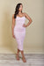 Lilac Ruched Midi Dress