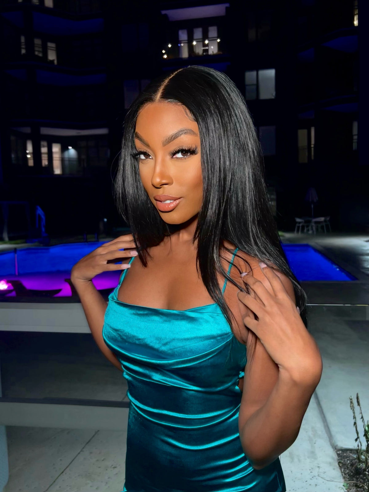 Jade Satin Mini Dress