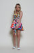 Amanda Multi-Color Keyhole Mini Dress