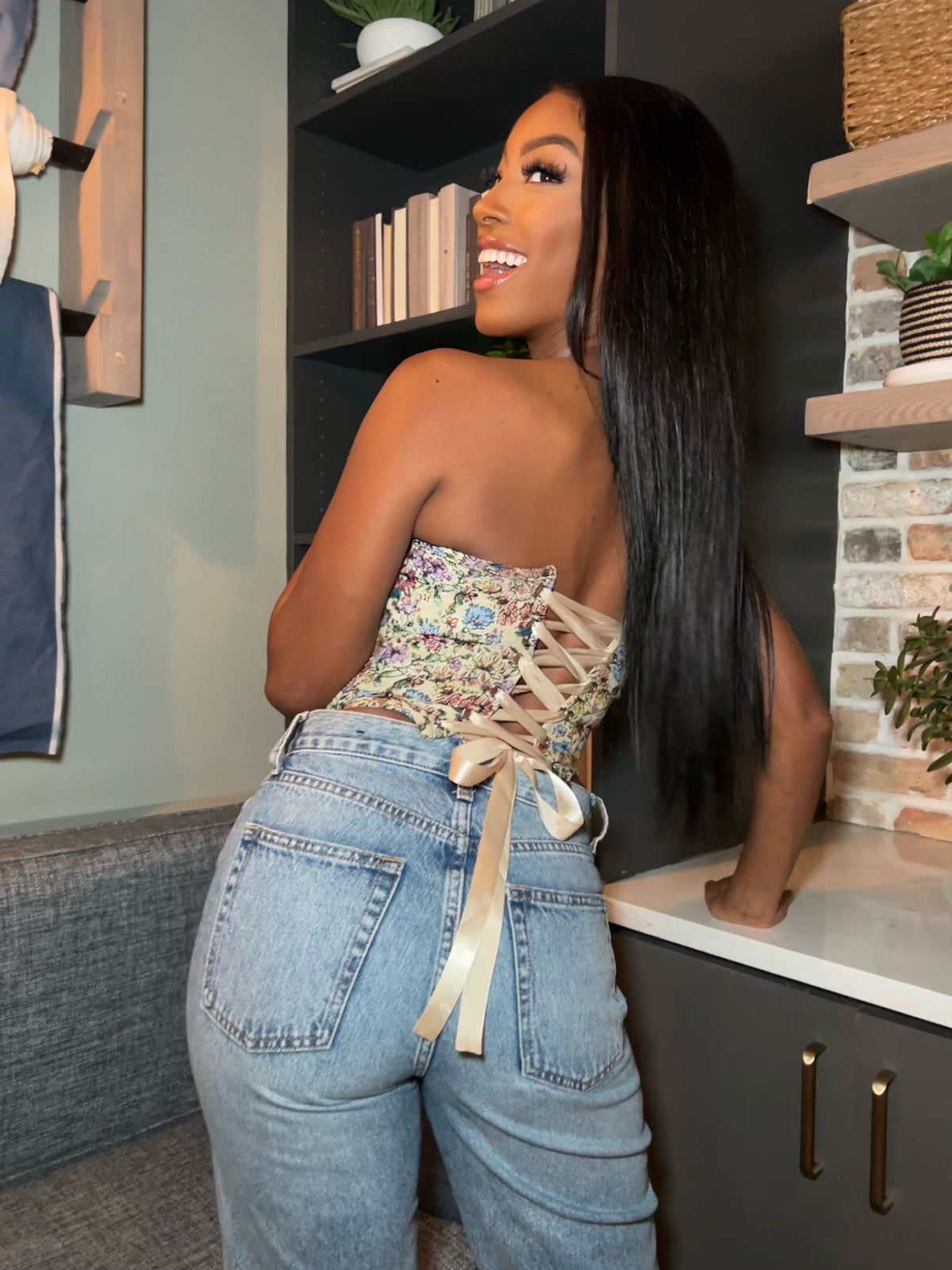 Liliana Light Floral Corset Top