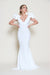 Adella White Ruffle Mermaid Gown