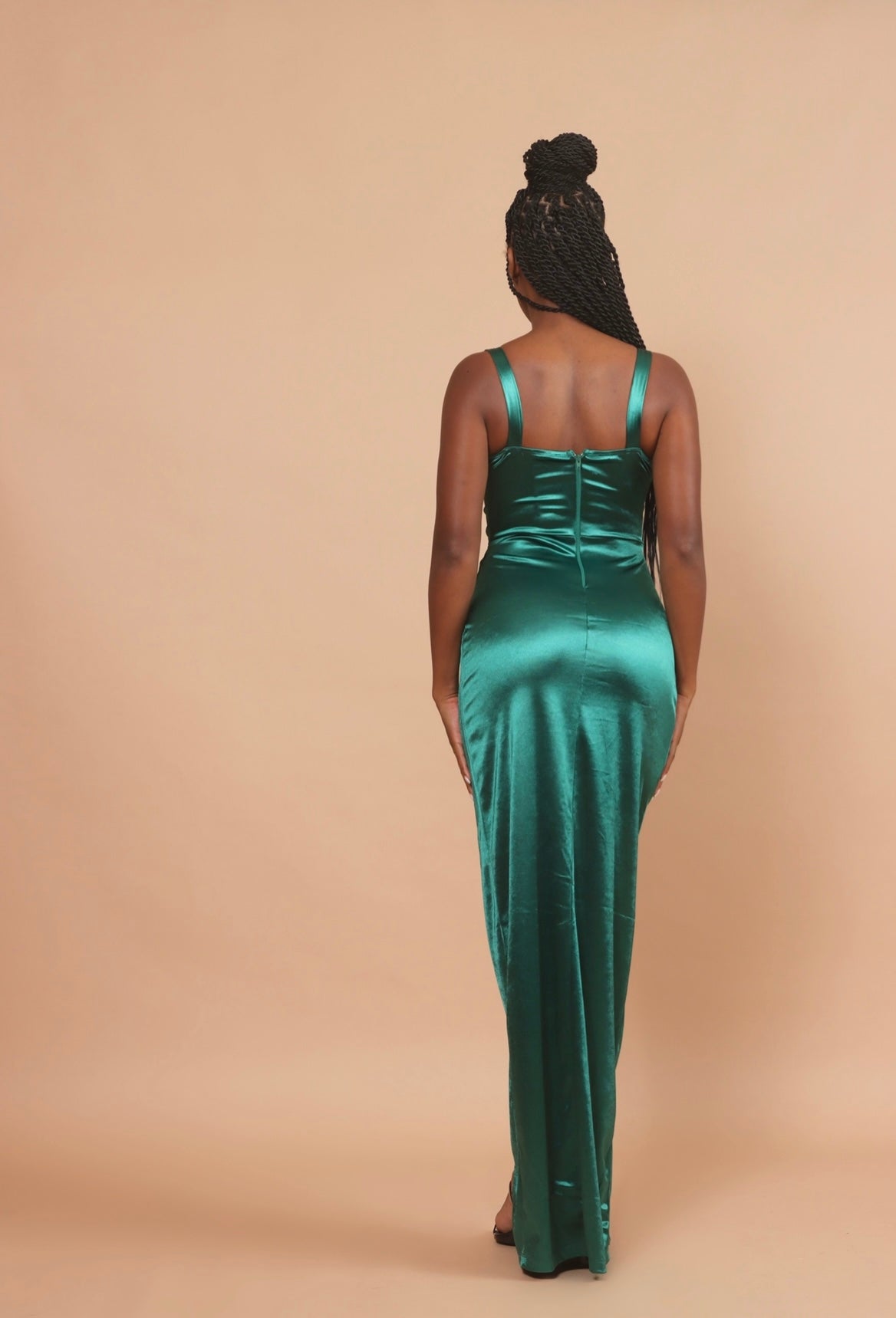 Lia Emerald Green Satin Corset Gown - DOLCE & DIVA Lia Emerald Green Satin Corset Gown - DOLCE & DIVA