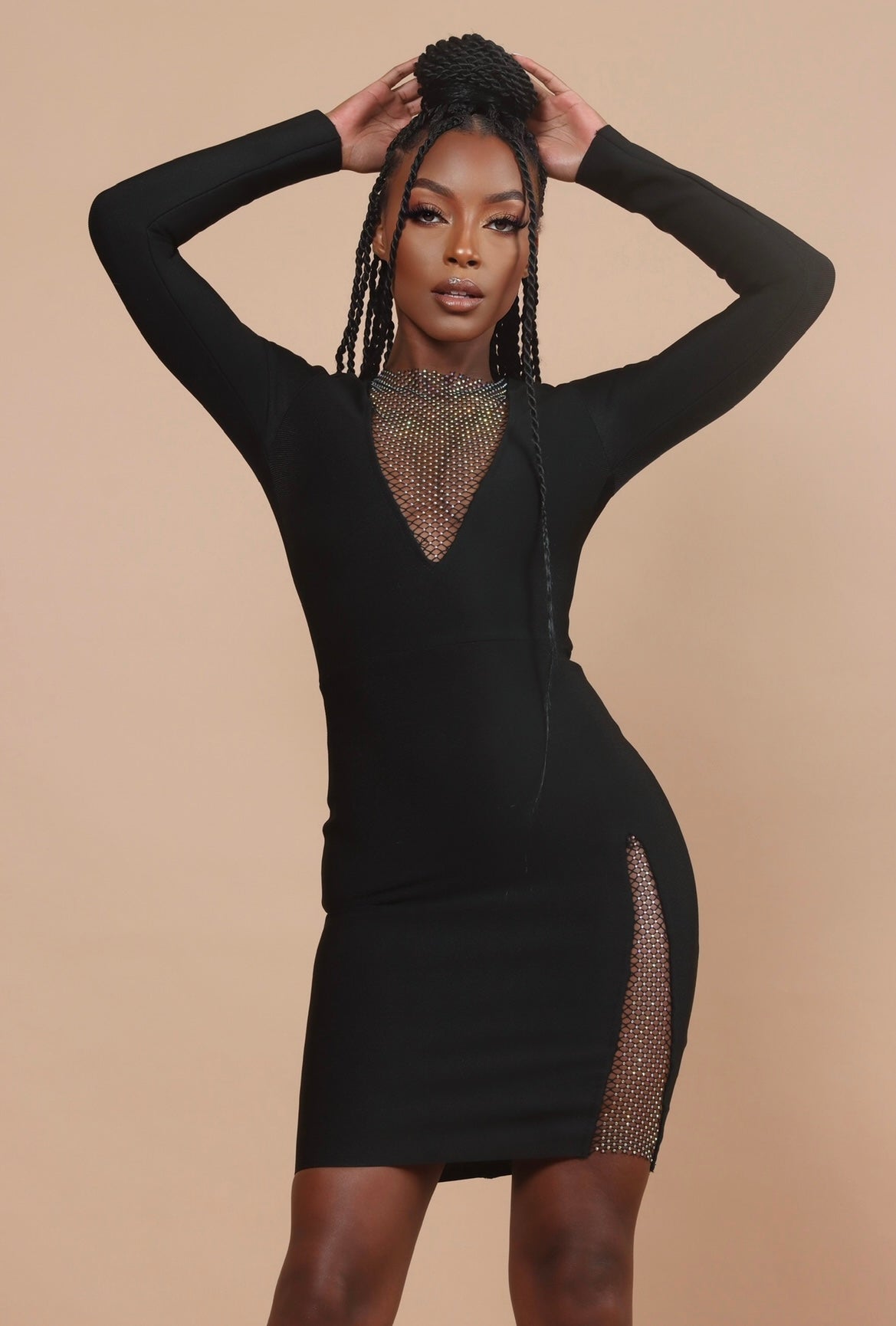 Lolo Bandage and Sparkle Mesh Dress - DOLCE & DIVA Lolo Bandage and Sparkle Mesh Dress - DOLCE & DIVA