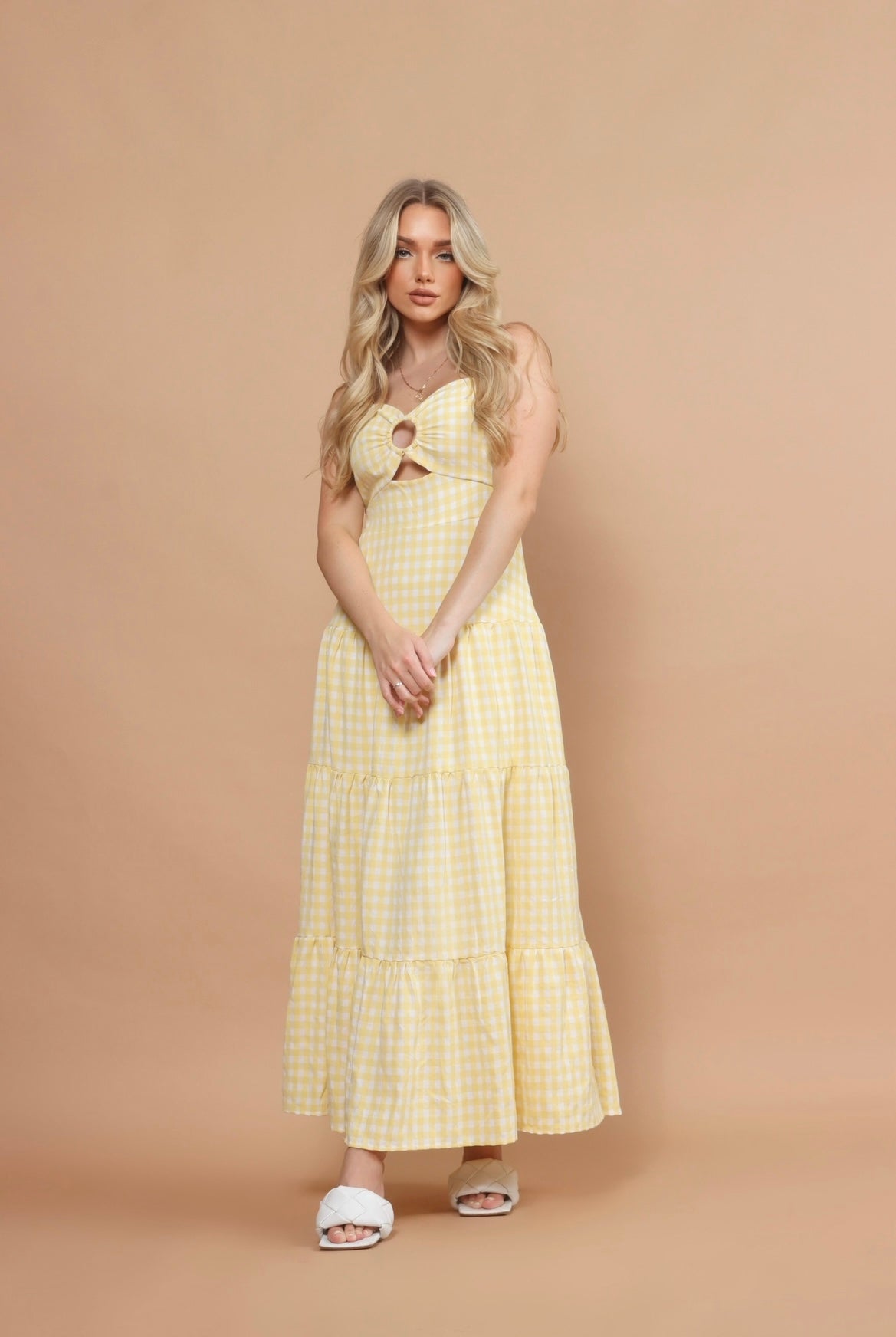 Sunny Yellow Gingham Maxi Dress Sunny Yellow Gingham Maxi Dress