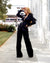Cearra Black Feather Pant Suit