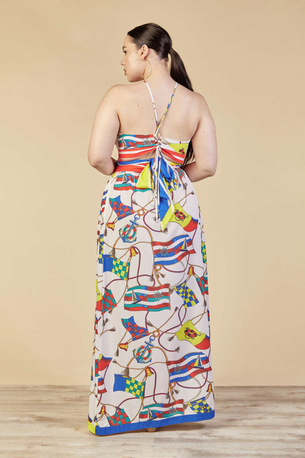 dolceanddiva.womens.naja.nautical.curvy.plus.size.two.piece.skirt.set